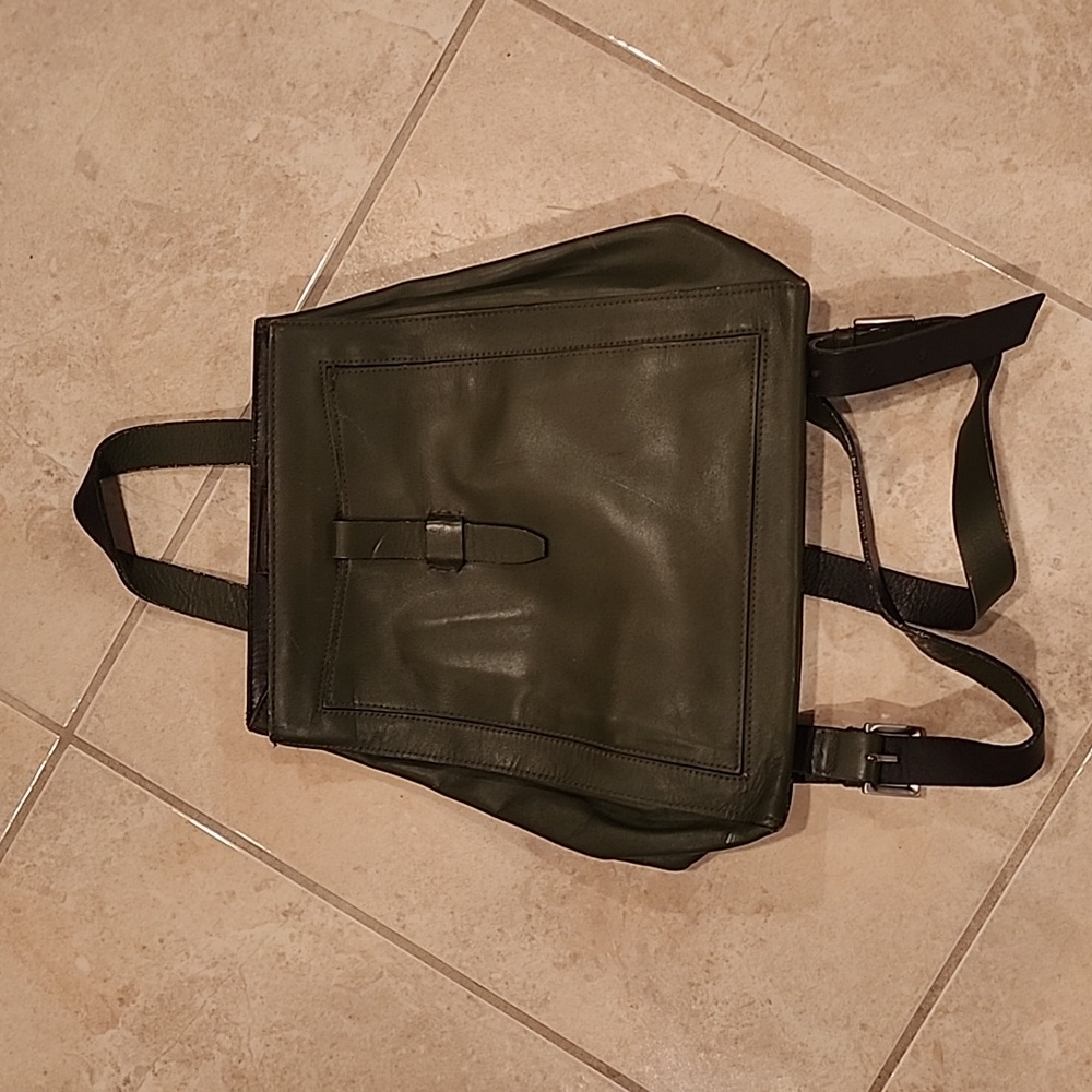 Kenneth Cole Army Green leather backpack